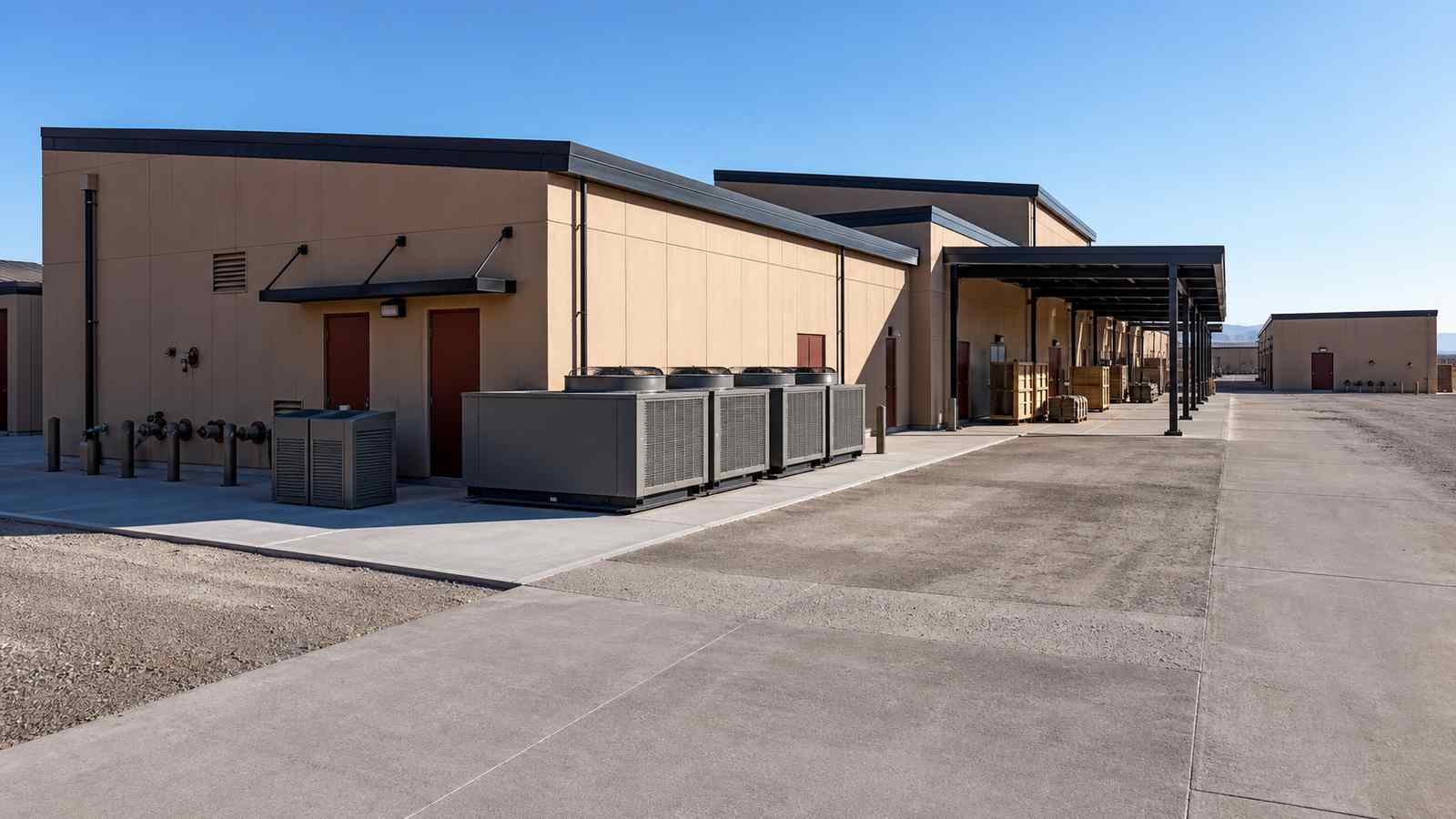 Modular Training Support and Equipment Maintenance Compound for a Desert Site
