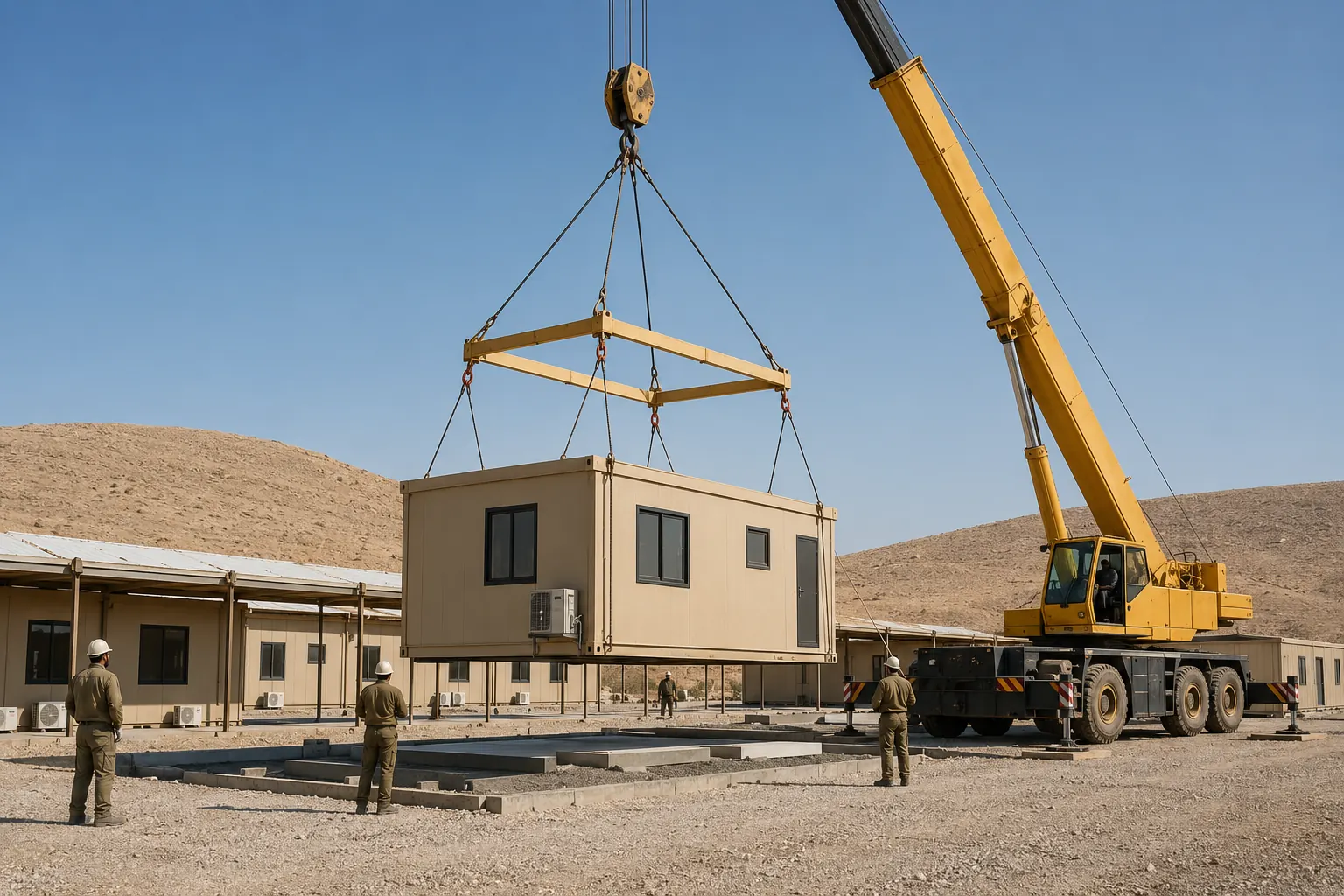 Modular Barracks and Command Facilities for a Desert Training Base in Jordan