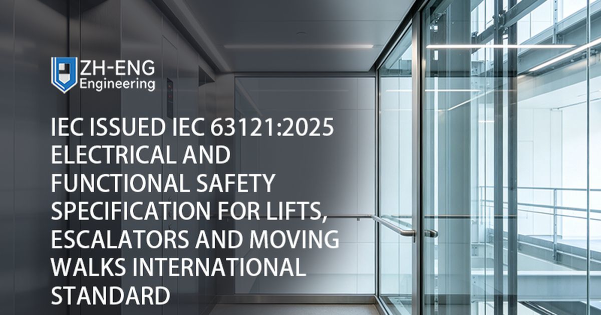 La CEI a publié la norme internationale IEC 63121:2025 Spécification de sécurité électrique et fonctionnelle pour les ascenseurs, les escaliers mécaniques et les trottoirs roulants