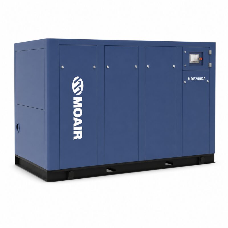 Two-stage compression, dual-drive integrated-shaft permanent magnet variable-frequency air compressor
