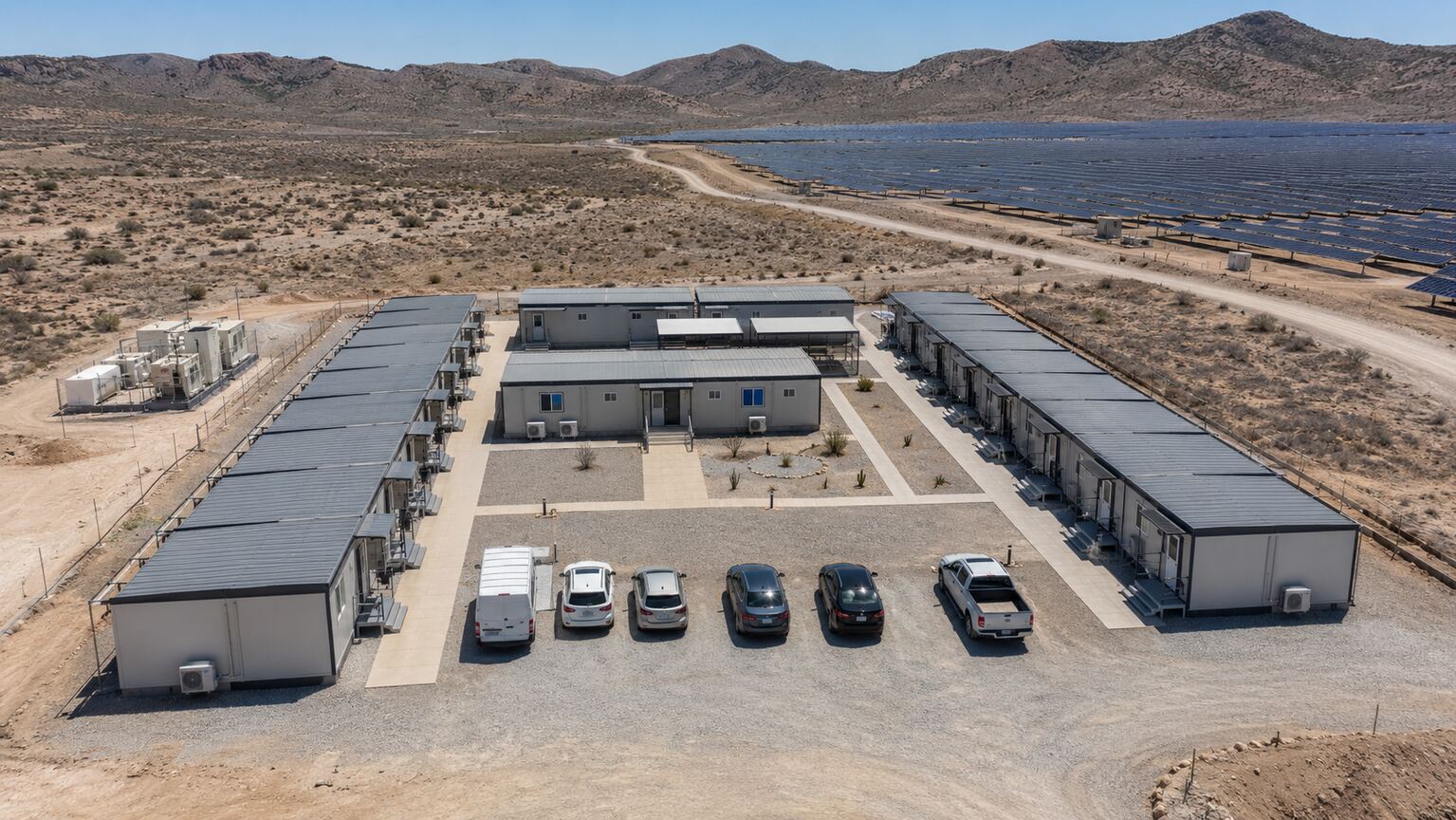 Modular Mobile Camp for a 120 MW Solar Power Project in Almería, Spain