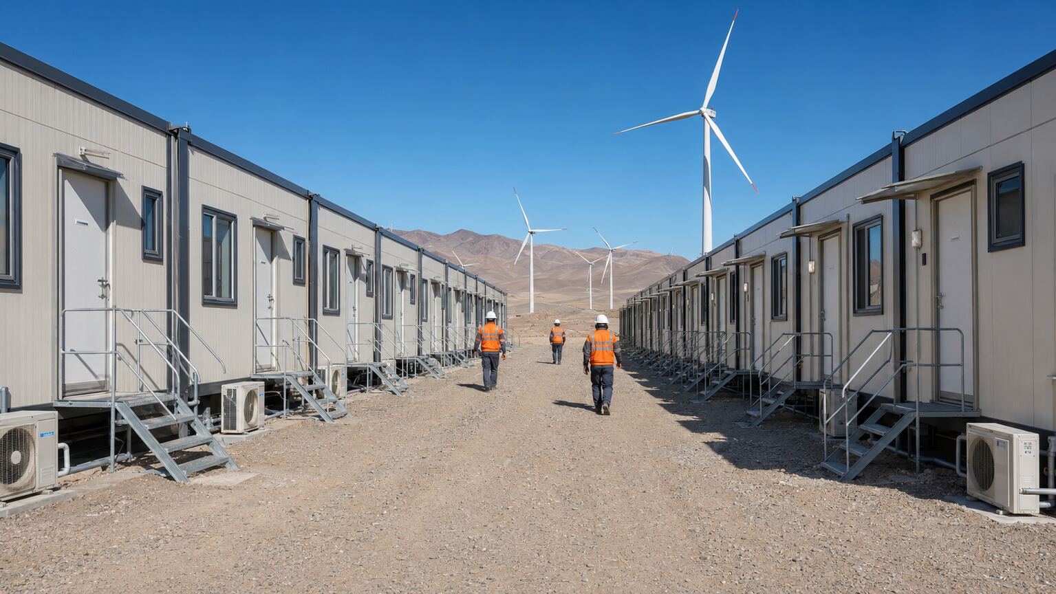 Modular Mobile Facilities for a 180 MW Wind Farm Project in Antofagasta, Chile