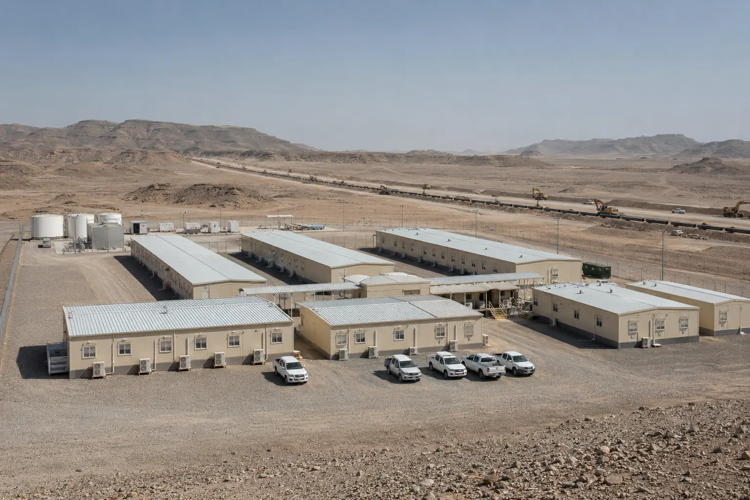 Modular Office and Accommodation Units for a Gas Pipeline Project in Duqm, Oman
