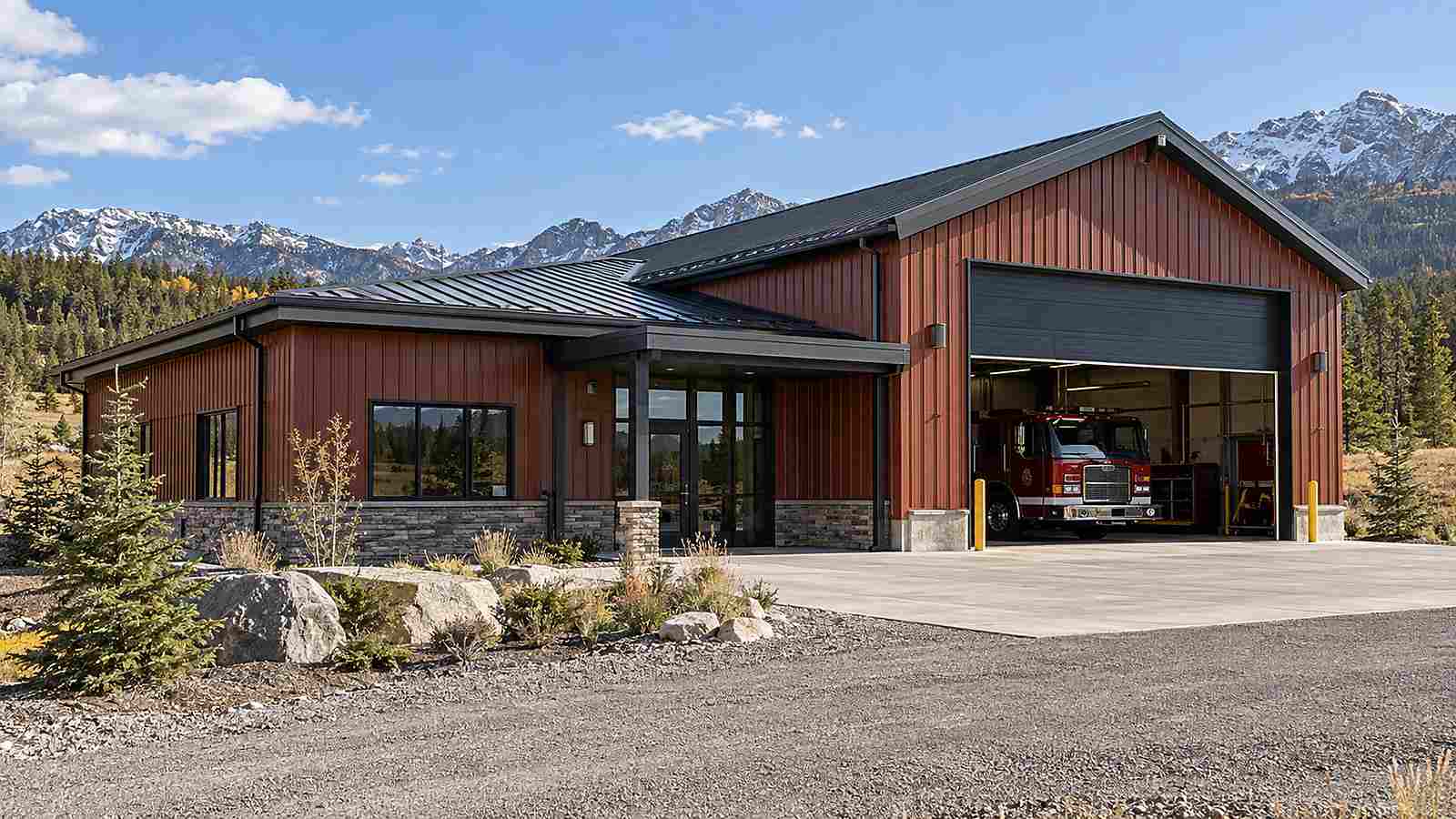 Poste de pompiers rural modulaire et Centre de coordination des urgences