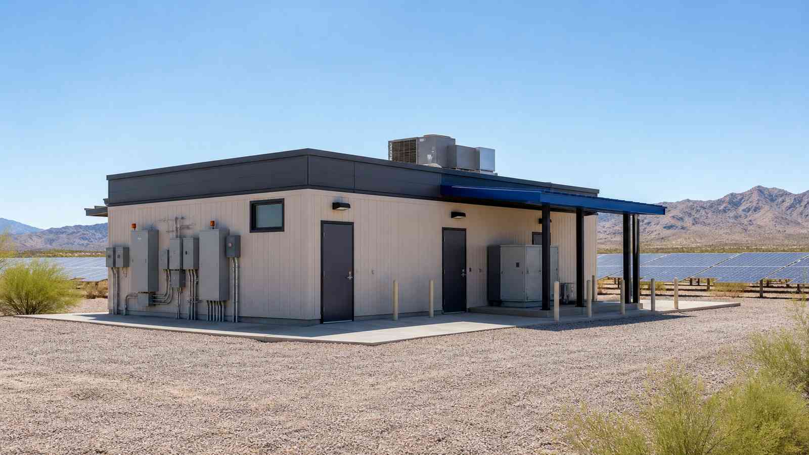 Modulares Betriebs- und Wartungszentrum für Solarparks im abgelegenen Arizona