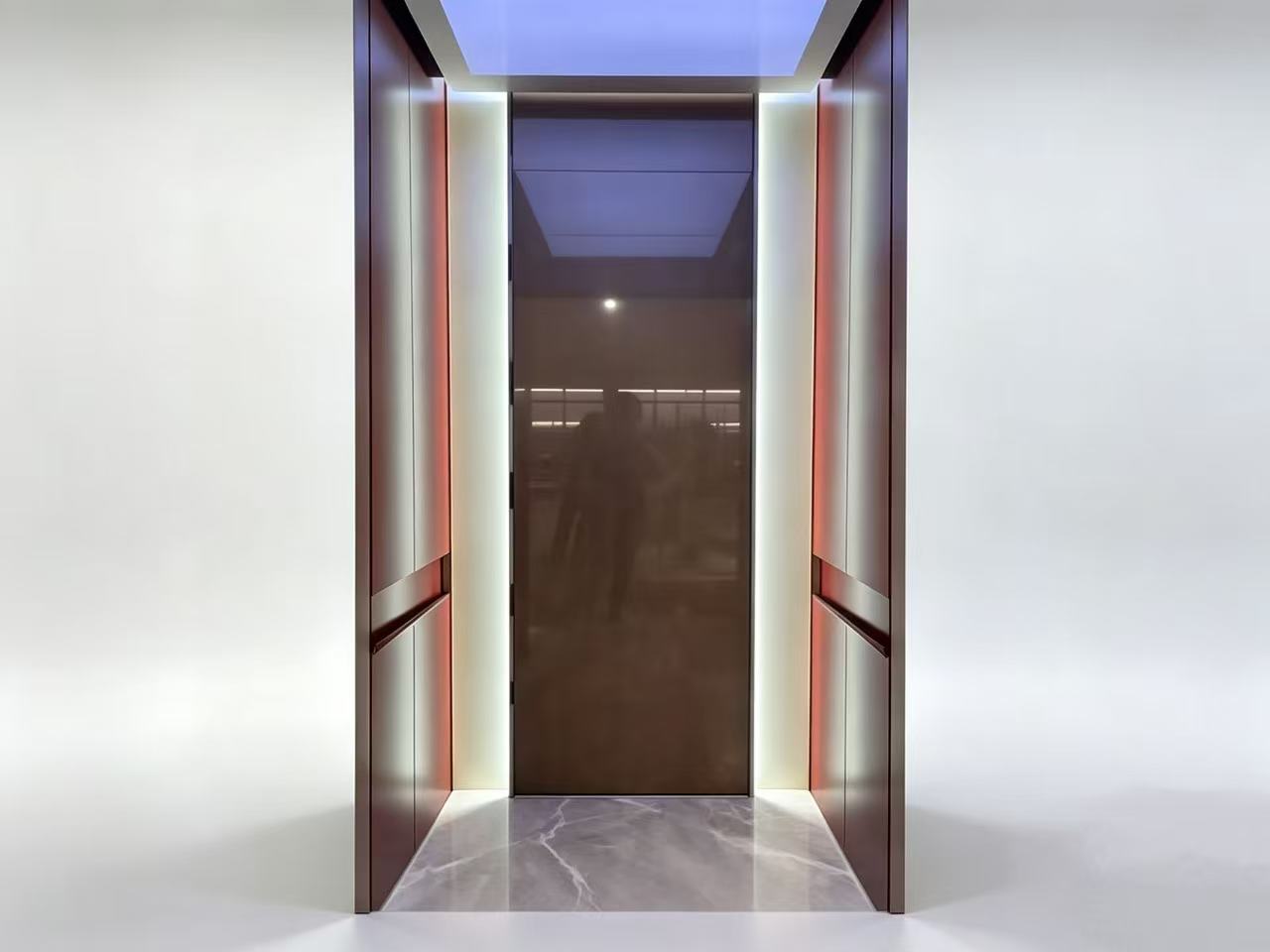 Bronze Accent Modern Elevator Cabin
