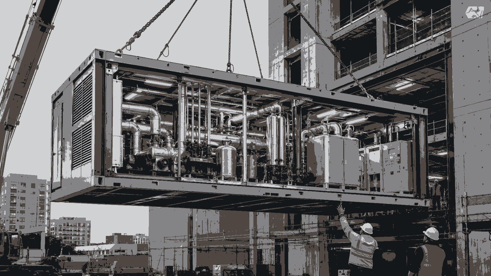 Los módulos de la sala de planta mejoran la integración del sistema mecánico en la construcción modular