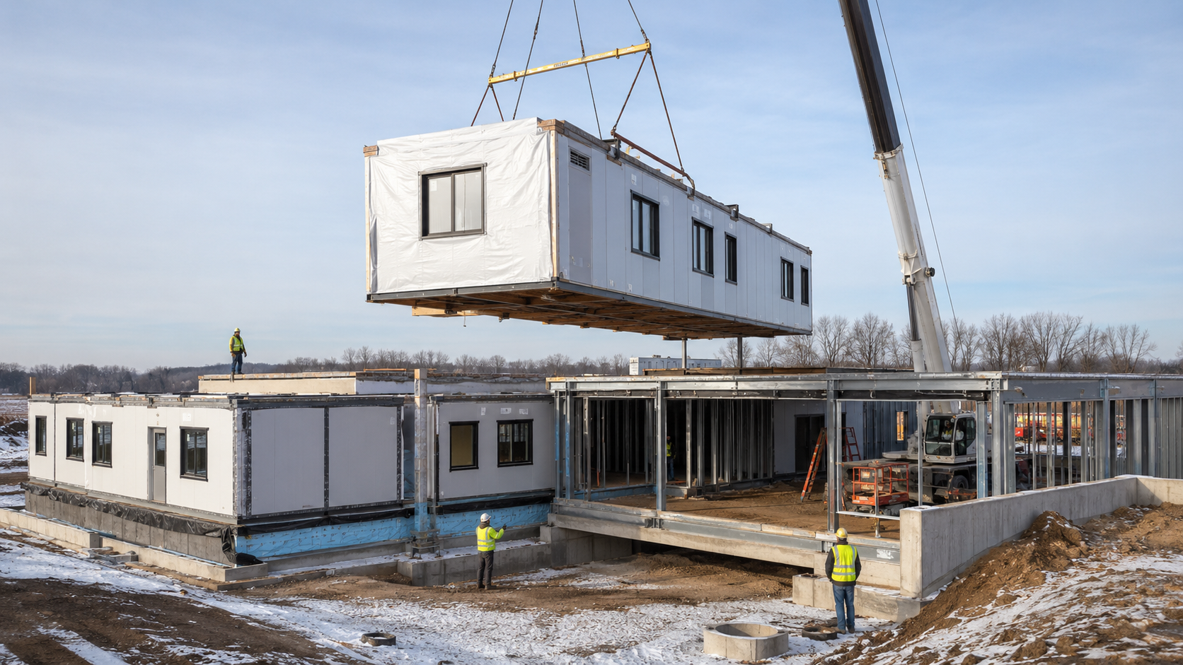 Hybrid Modular Hospital in Wisconsin Completes Key Installation, with About 30% Built Offsite