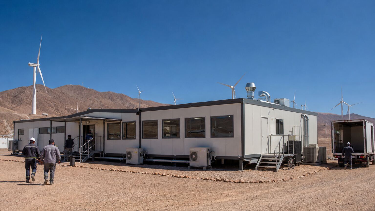 Modular Mobile Facilities for a 180 MW Wind Farm Project in Antofagasta, Chile