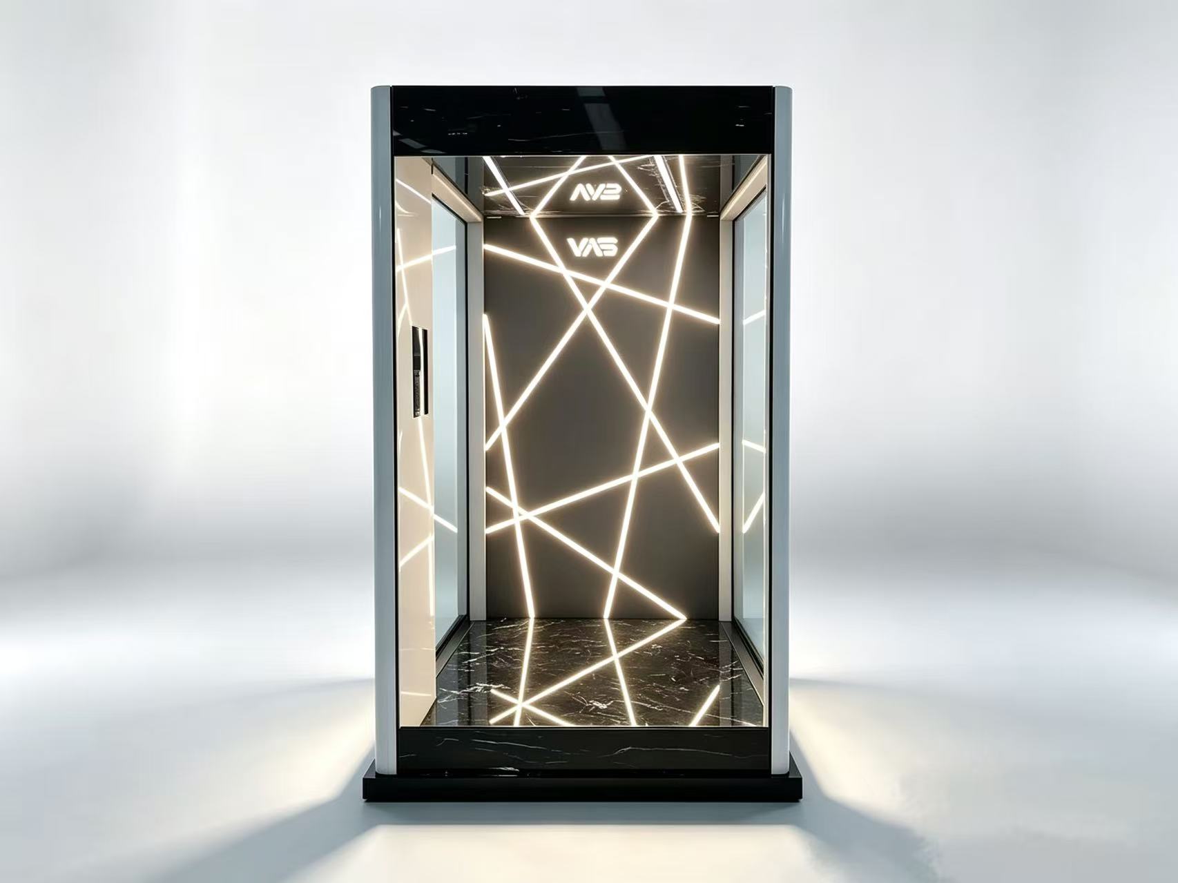 Geometric LED Feature Elevator Cabin