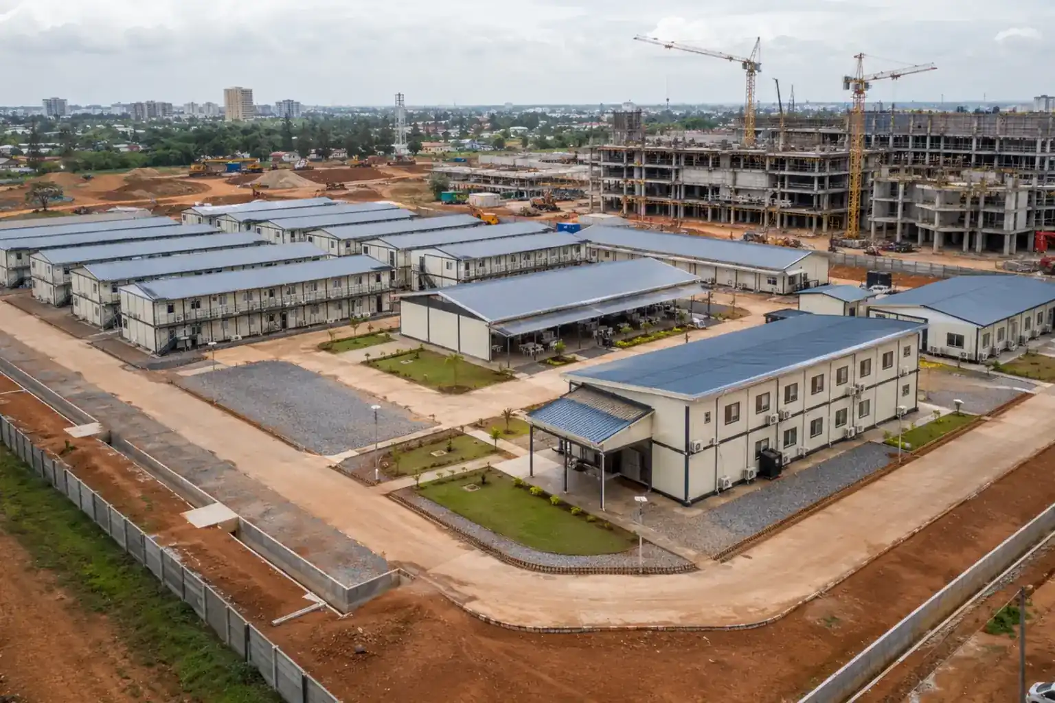 Modular Site Office and Workforce Camp for a Mixed-Use Construction Project in Accra