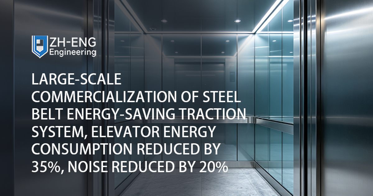 Large-scale Commercialization of Steel Belt Energy-saving Traction System, Elevator Energy Consumption Reduced by 35%, Noise Reduced by 20%