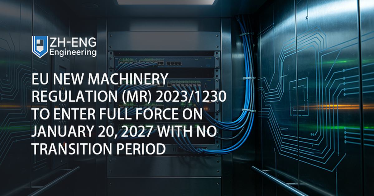 Le nouveau règlement de l'UE sur les machines (MR) 2023/1230 entrera pleinement en vigueur le 20 janvier 2027 sans période de transition