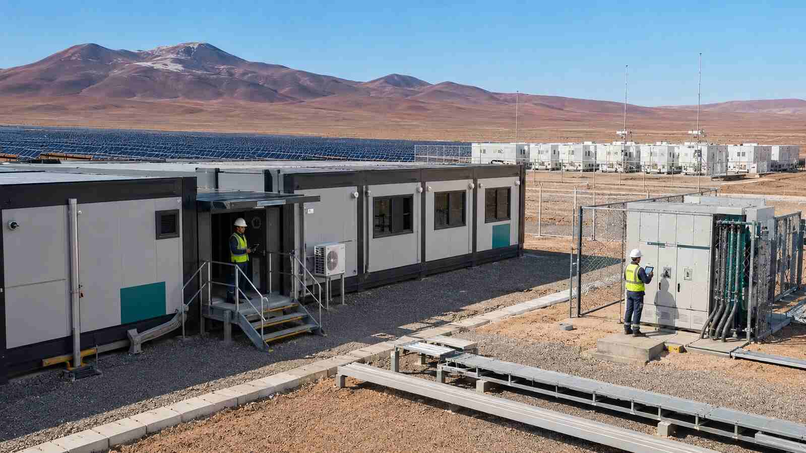 Modular Mobile Facilities for a High-Altitude Solar and Battery Energy Storage Project in Calama, Chile