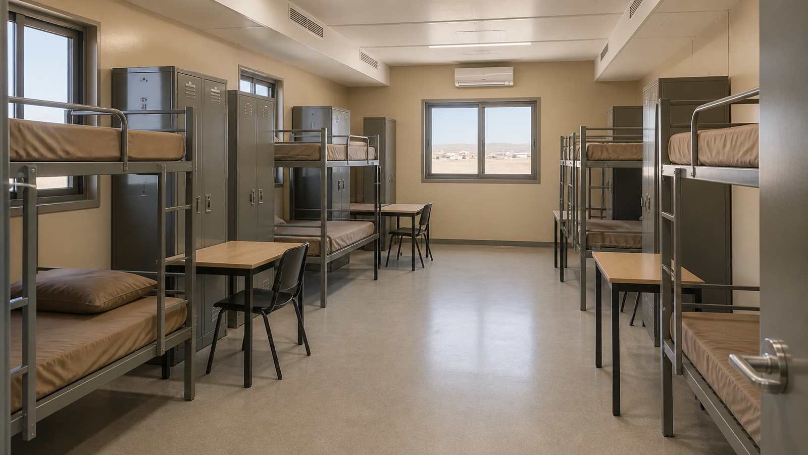 Modular Barracks and Command Facilities for a Desert Training Base in Jordan