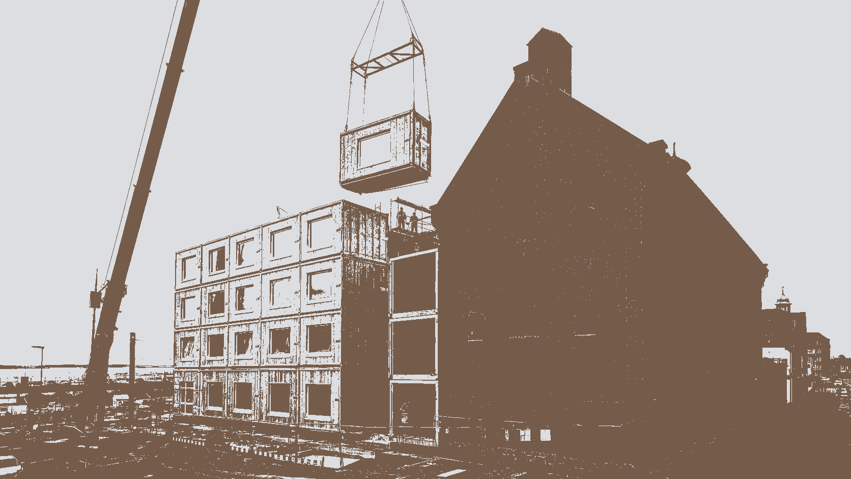 German Modular Timber Hotel Project Integrates Prefabricated Guest Rooms with a Protected Historic Warehouse