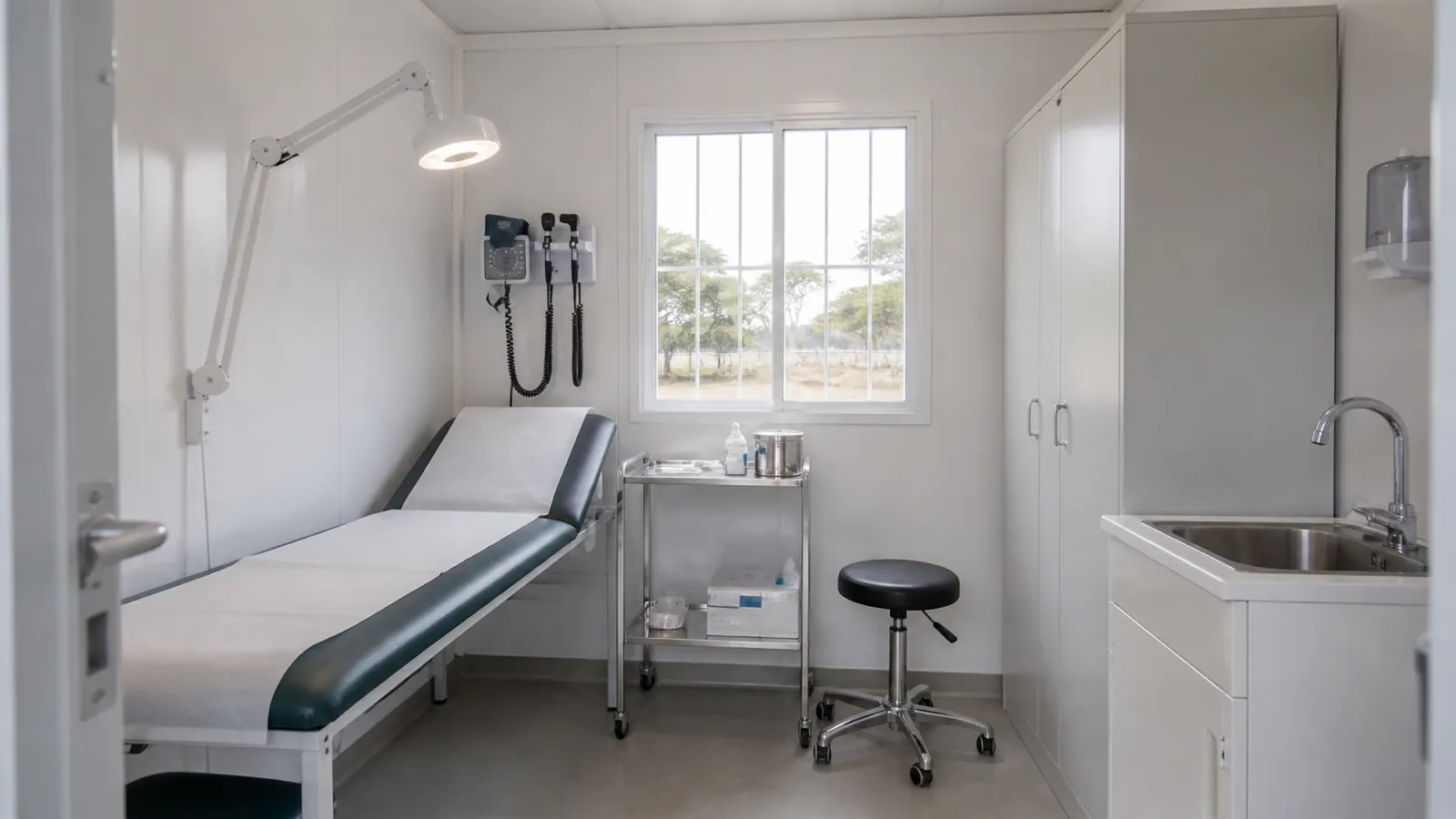 Clínica modular de salud ocupacional para la expansión de una mina de cobre en Zambia