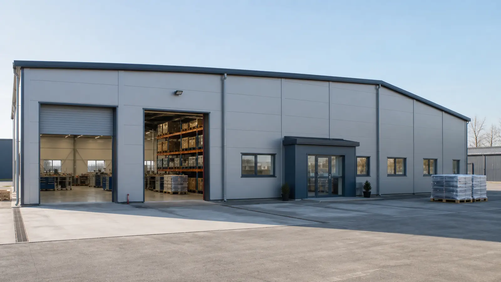 Modular Quality-Control Workshop and Parts Warehouse for a Manufacturing Plant in Poland