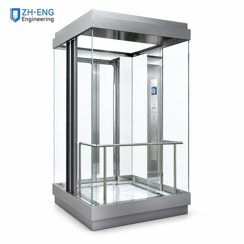 Square Full‑Glass Observation Home Villa Elevator