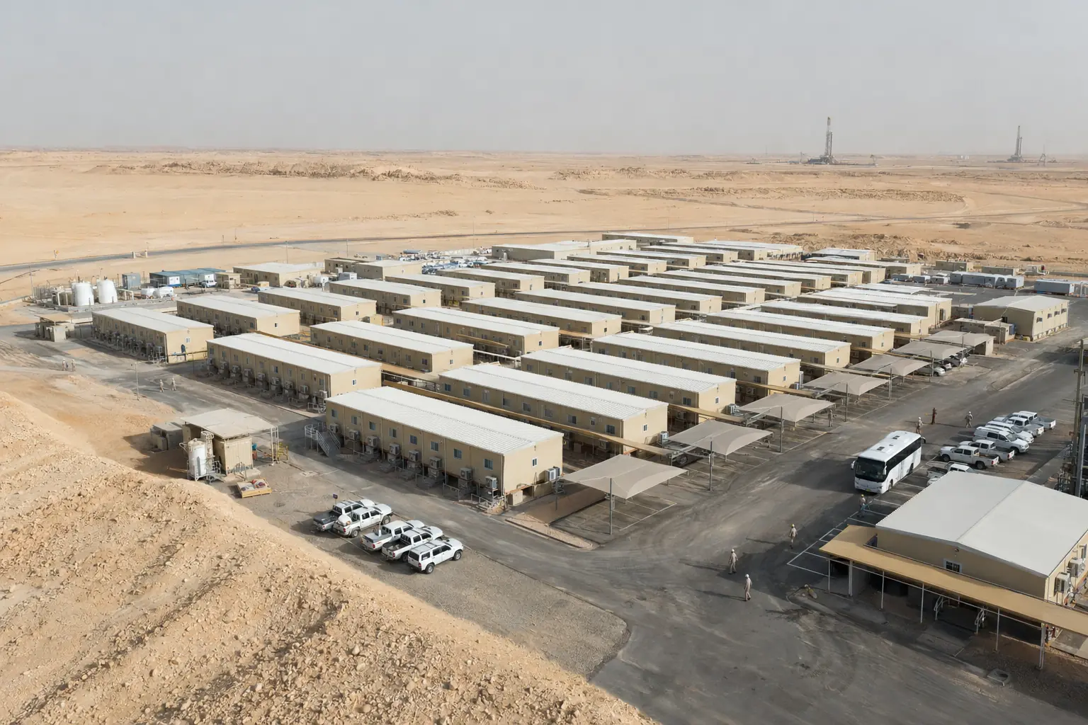 Modular Accommodation Camp for Desert Oilfield Drilling Operations in Saudi Arabia