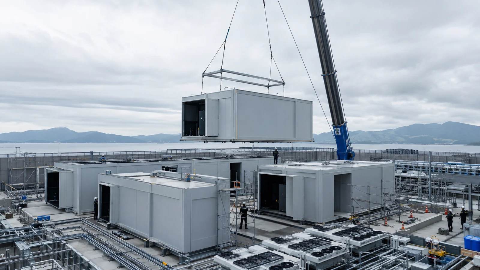 Japão desenvolve método de construção modular para grandes data centers, visando um ciclo de entrega 50% mais curto