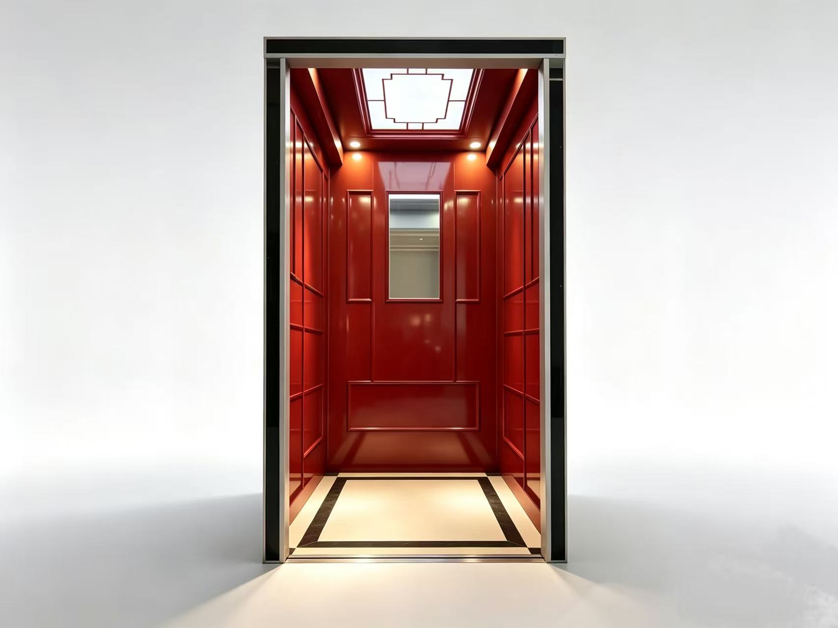 Ruby Red Luxury Elevator Cabin