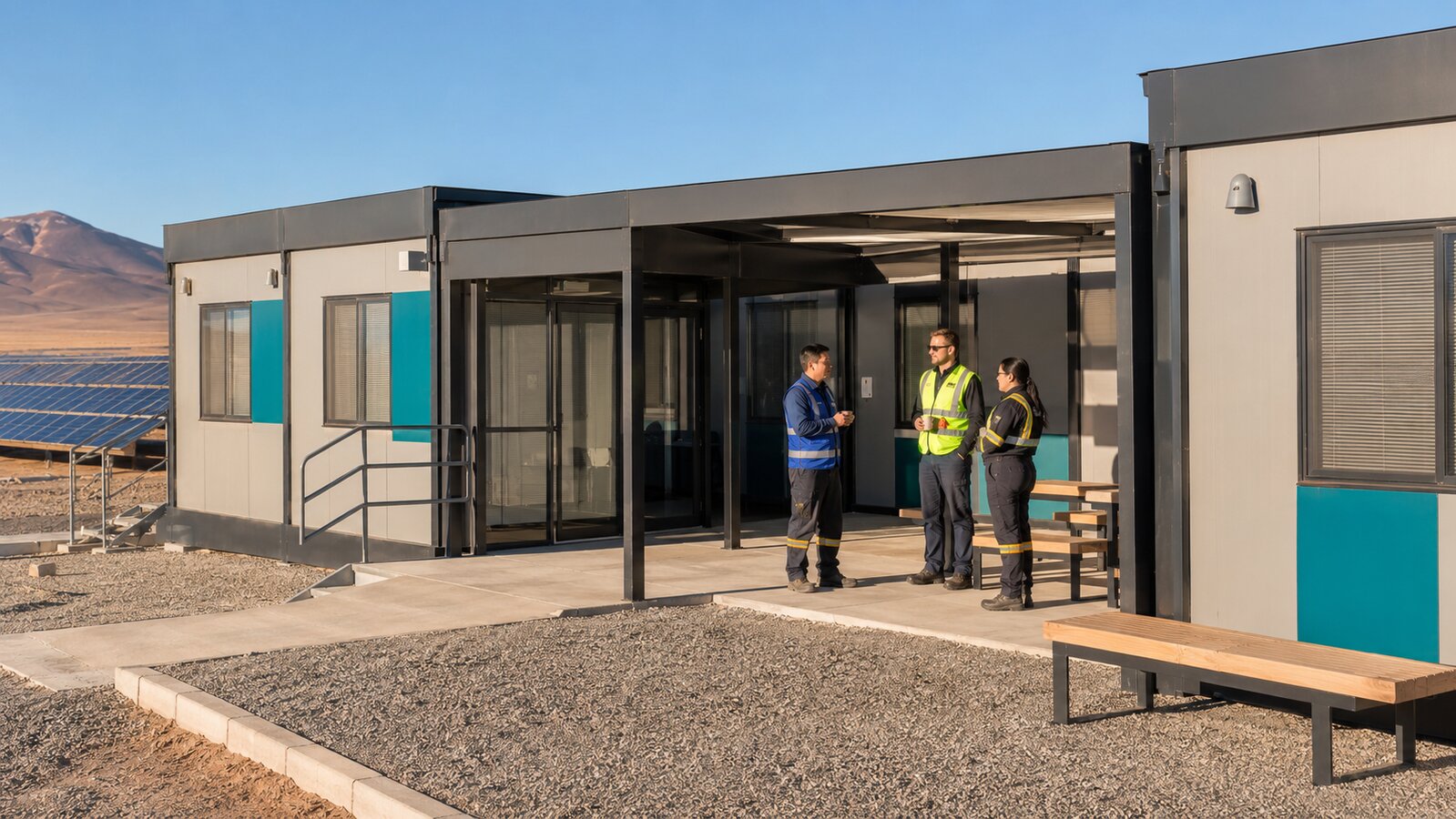 Modular Mobile Facilities for a High-Altitude Solar and Battery Energy Storage Project in Calama, Chile