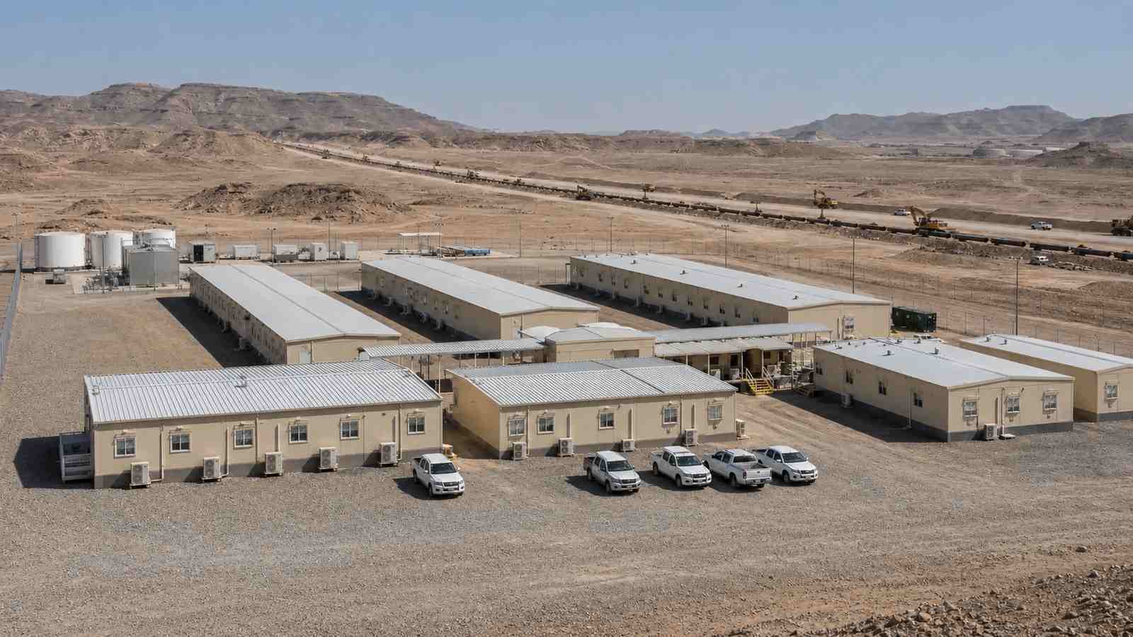 Unidades modulares de oficinas y alojamiento para un proyecto de gasoducto en Duqm, Omán