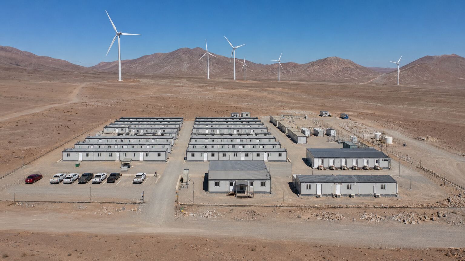 Modular Mobile Facilities for a 180 MW Wind Farm Project in Antofagasta, Chile