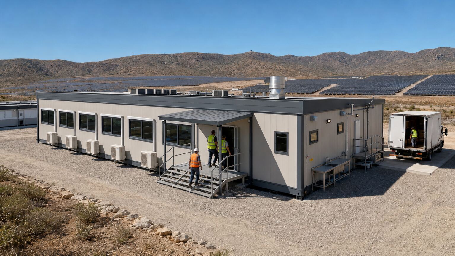 Modular Mobile Camp for a 120 MW Solar Power Project in Almería, Spain