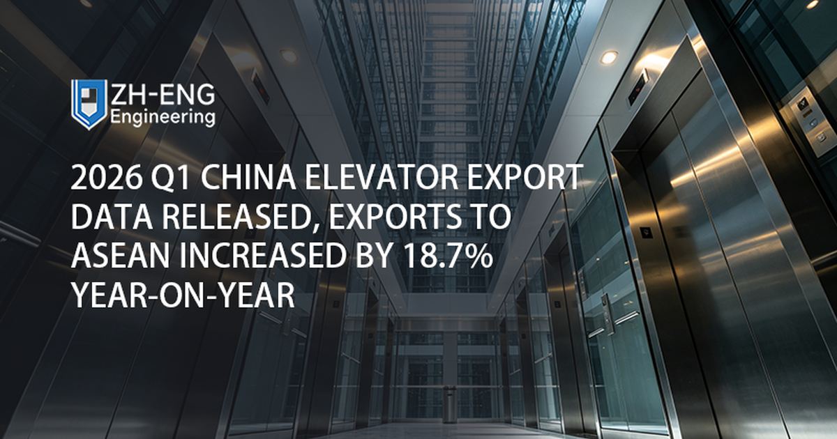 Divulgados os dados de exportação de elevadores da China no primeiro trimestre de 2026, as exportações para a ASEAN aumentaram 18,7% em relação ao ano anterior