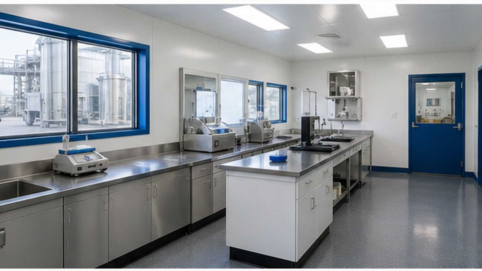 Modular Food-Processing Quality Laboratory and Sample Room