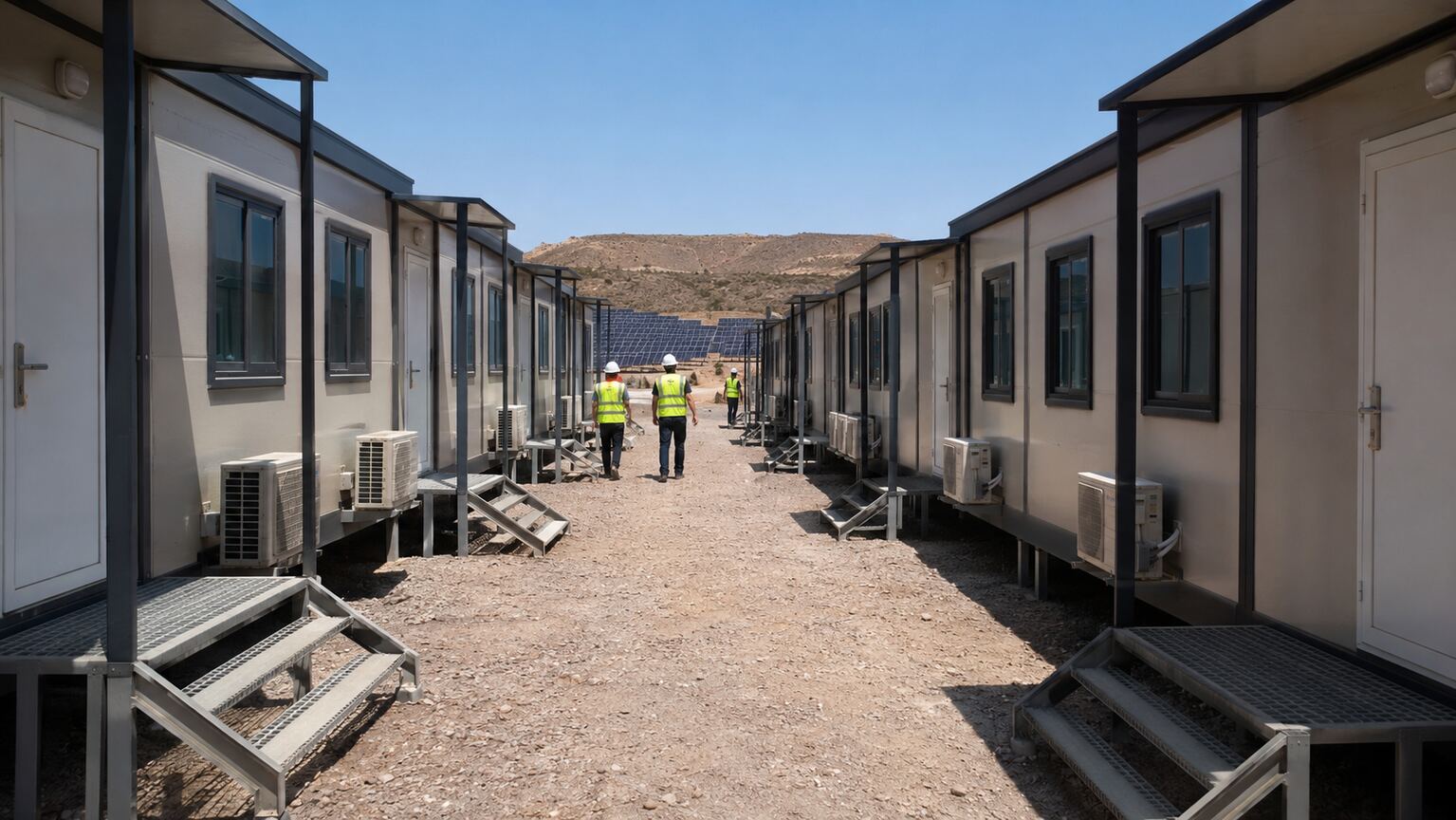 Modular Mobile Camp for a 120 MW Solar Power Project in Almería, Spain