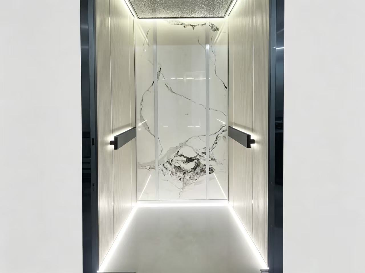 White Marble Feature Elevator Cabin