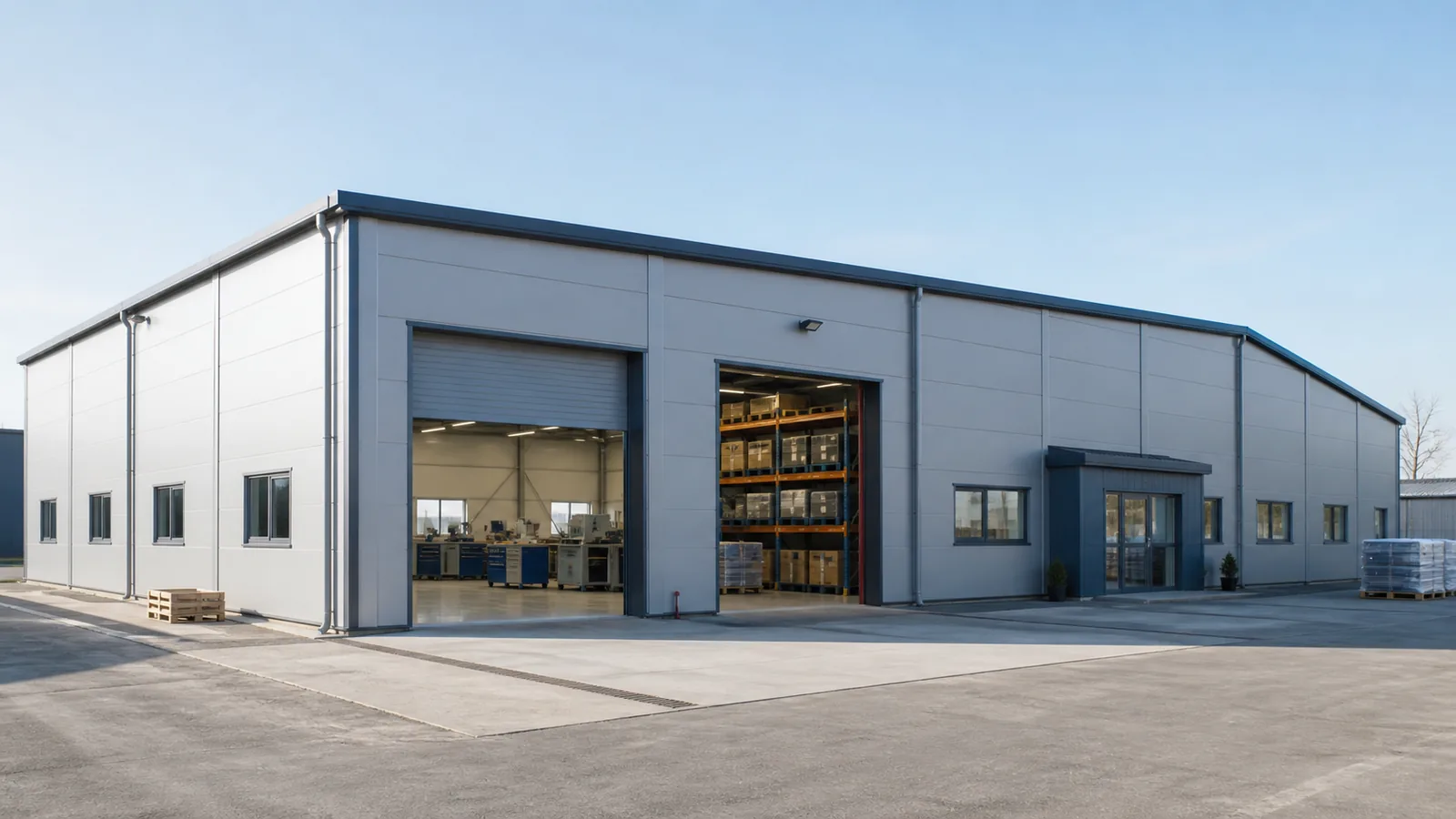 Modular Quality-Control Workshop and Parts Warehouse for a Manufacturing Plant in Poland