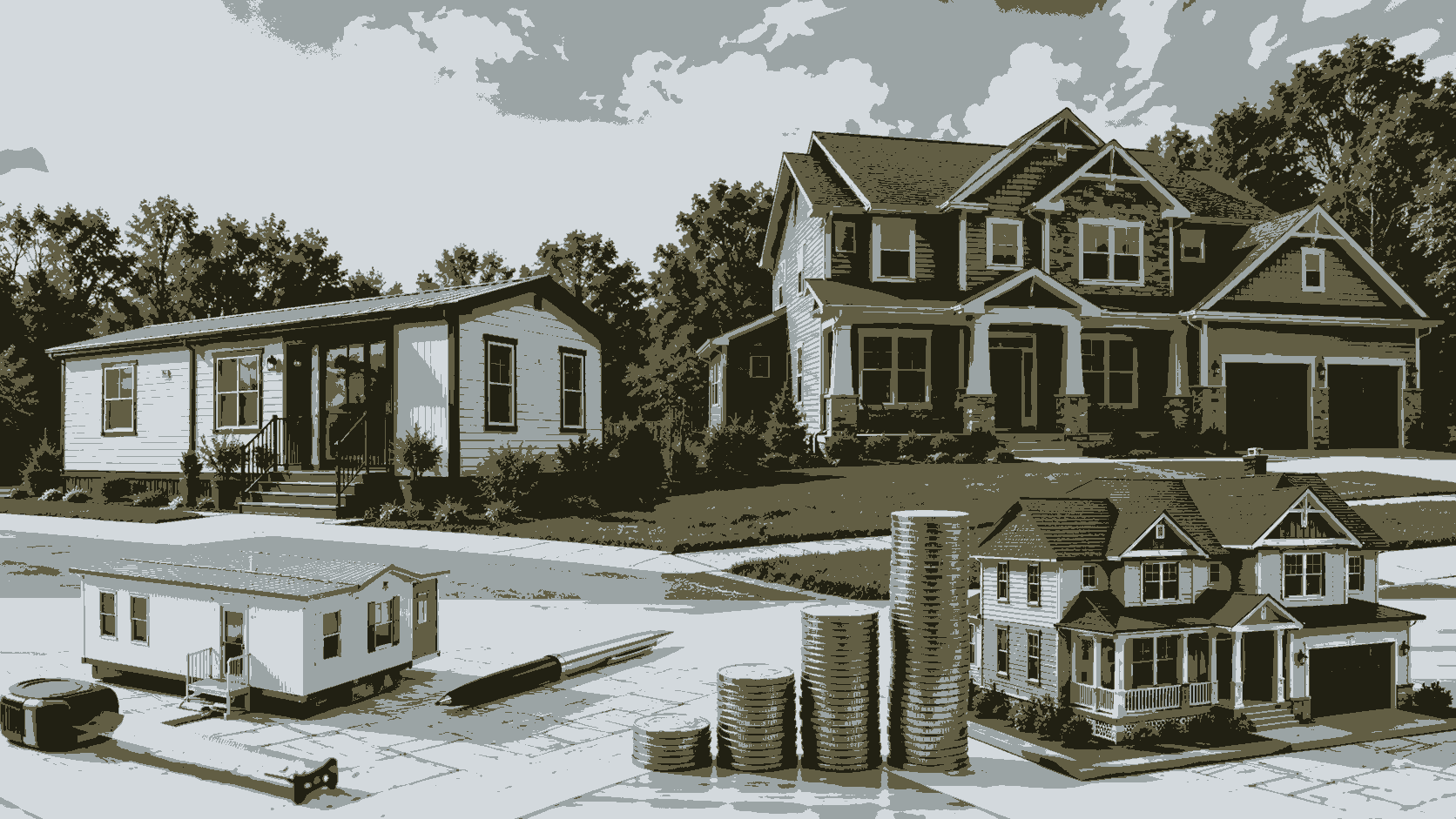 Quel est l'écart de coût entre les maisons mobiles et les maisons traditionnelles ?