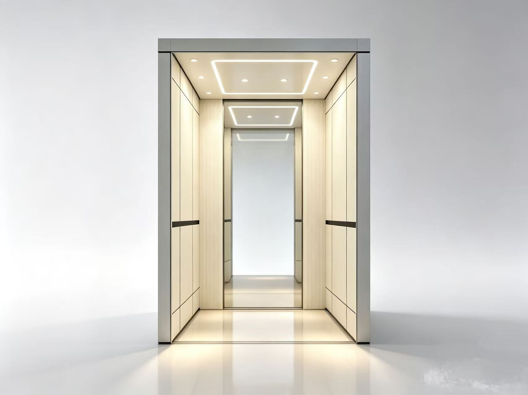 Minimal Cream Elevator Cabin