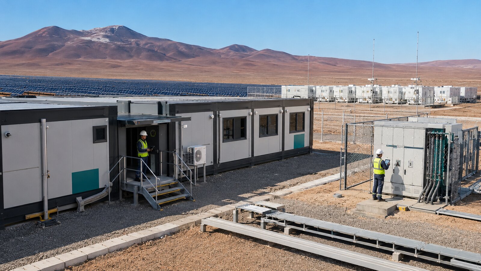 Modular Mobile Facilities for a High-Altitude Solar and Battery Energy Storage Project in Calama, Chile