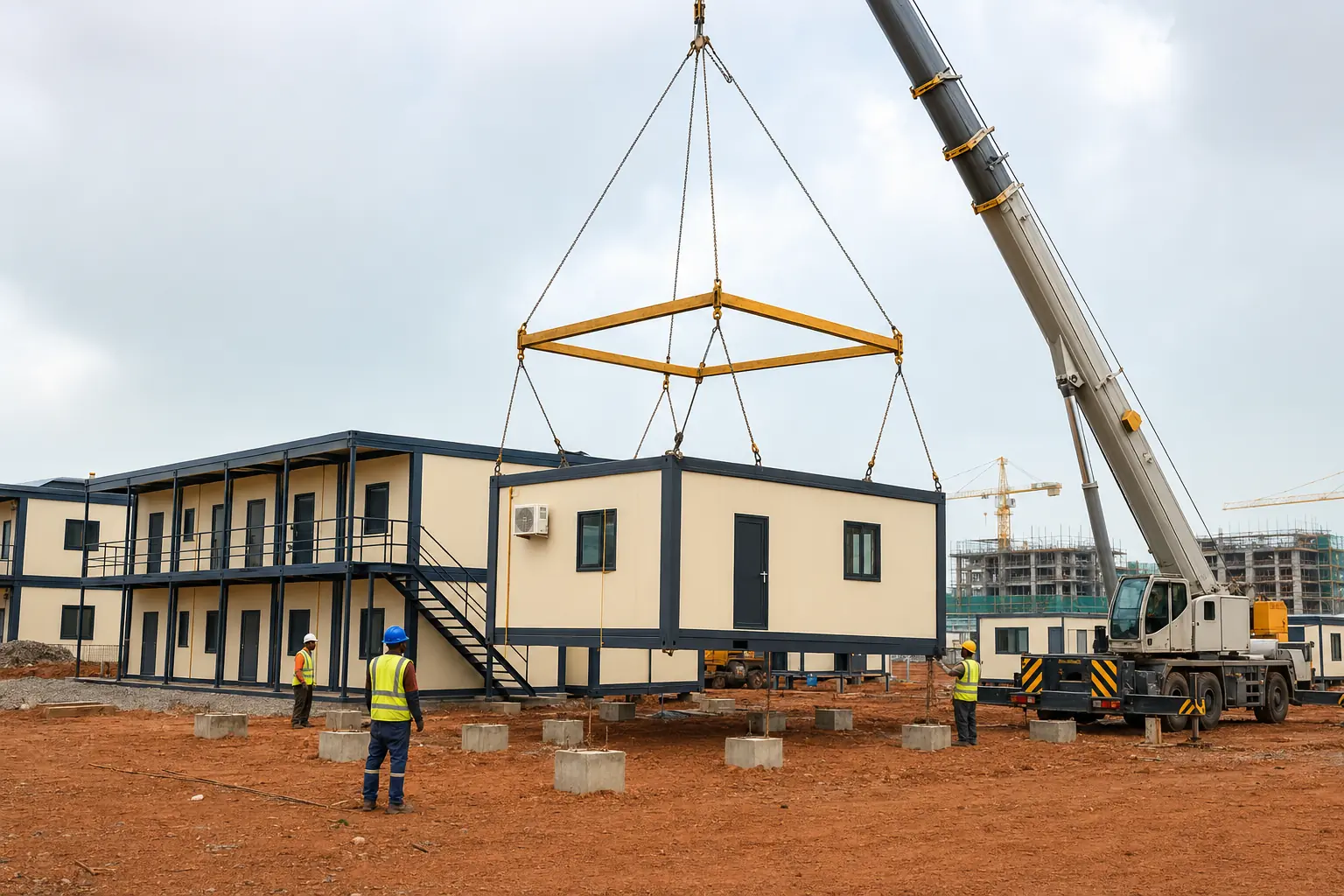 Modular Site Office and Workforce Camp for a Mixed-Use Construction Project in Accra