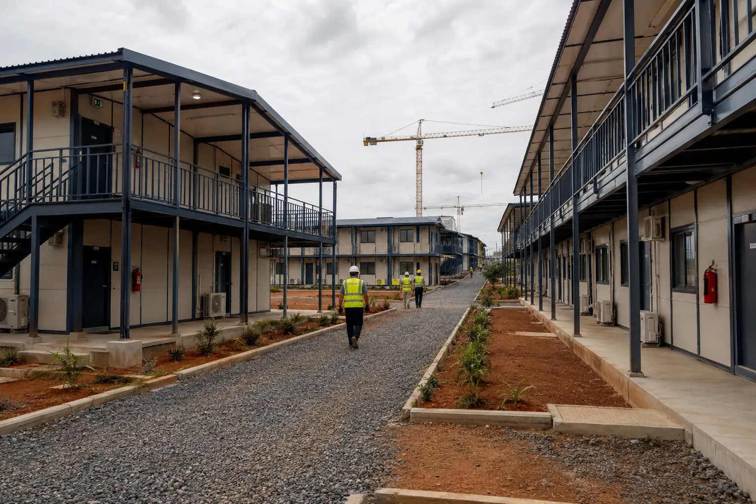 Modular Site Office and Workforce Camp for a Mixed-Use Construction Project in Accra