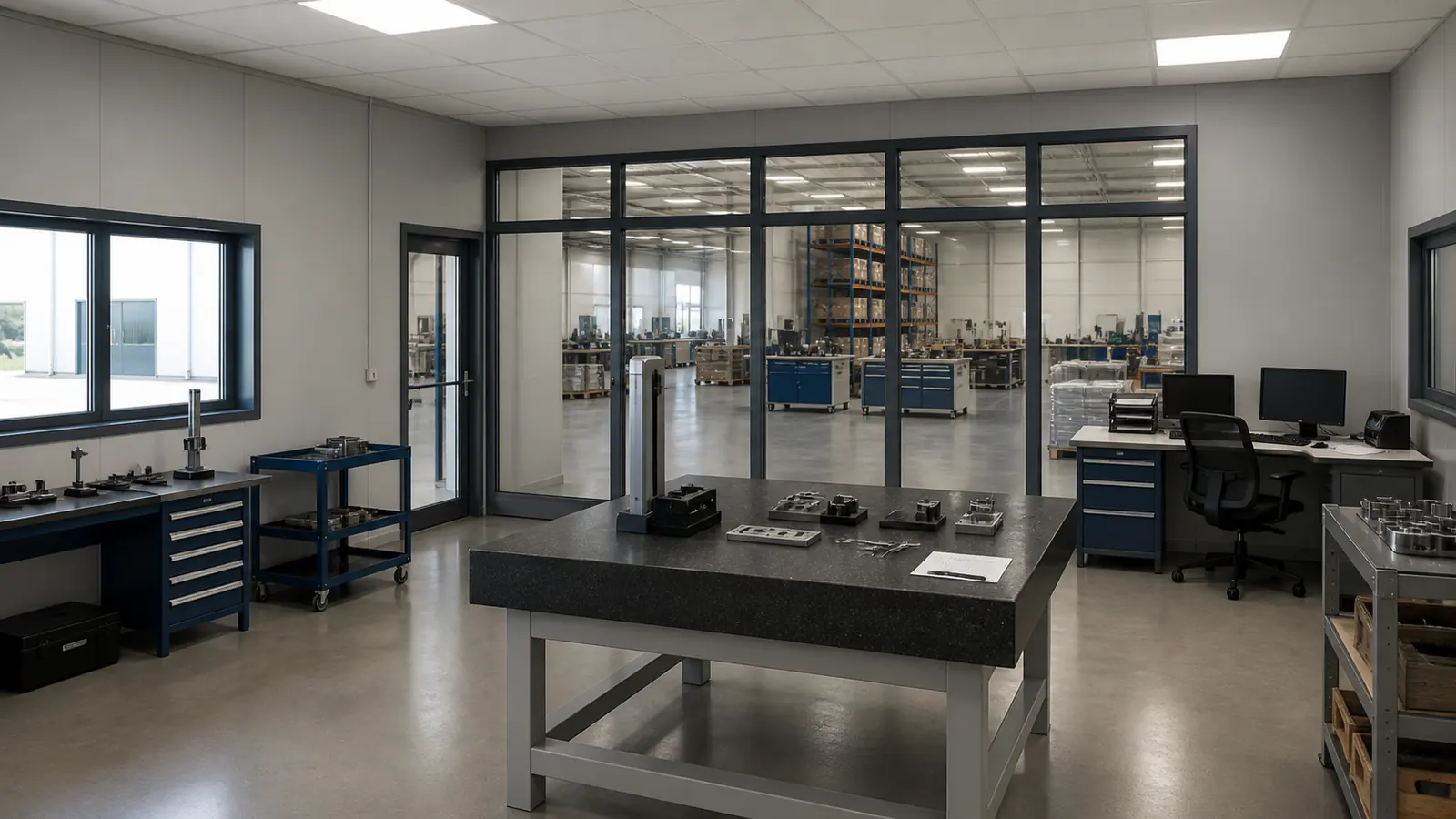 Modular Quality-Control Workshop and Parts Warehouse for a Manufacturing Plant in Poland