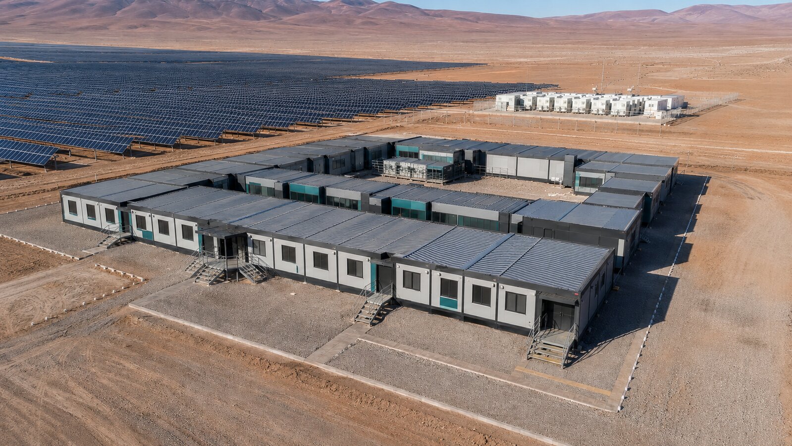 Modular Mobile Facilities for a High-Altitude Solar and Battery Energy Storage Project in Calama, Chile