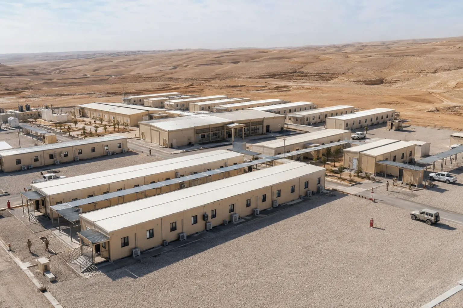 Modular Barracks and Command Facilities for a Desert Training Base in Jordan