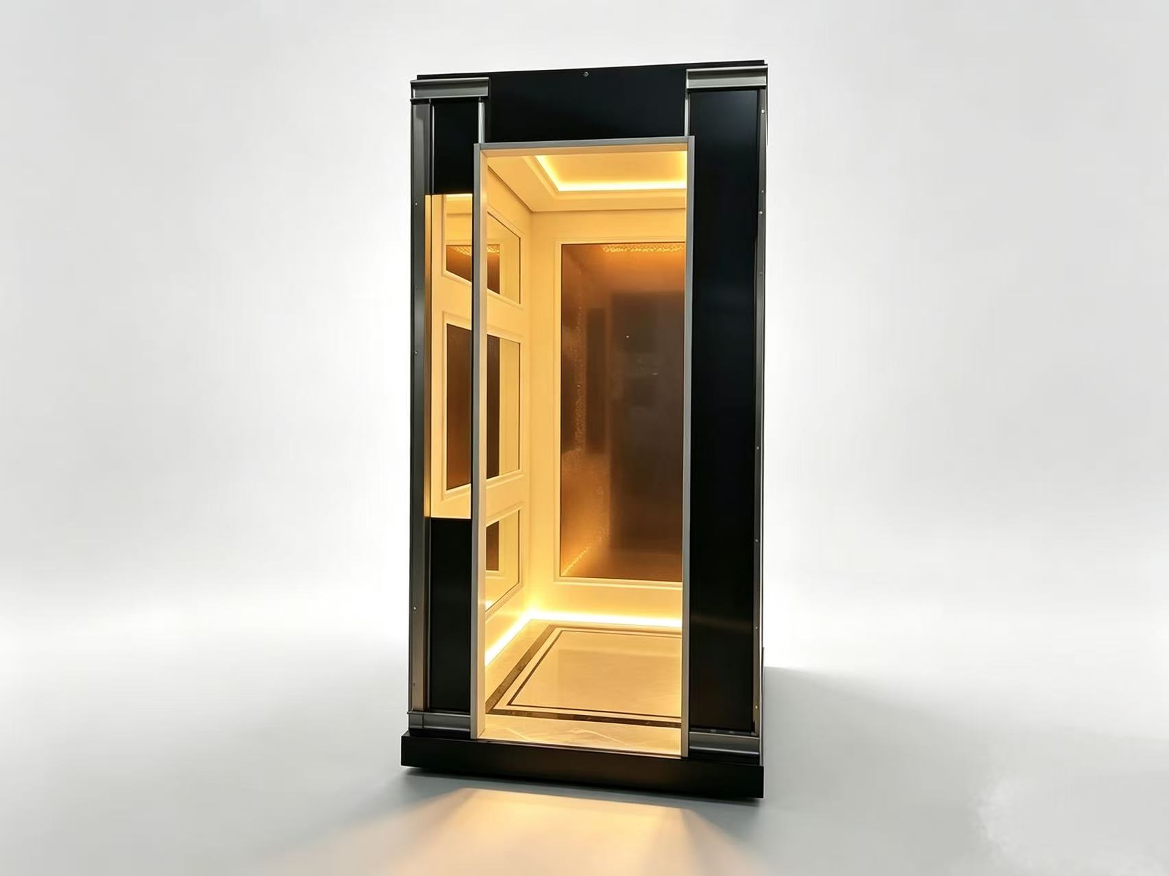 Contemporary Gold Accent Elevator Cabin