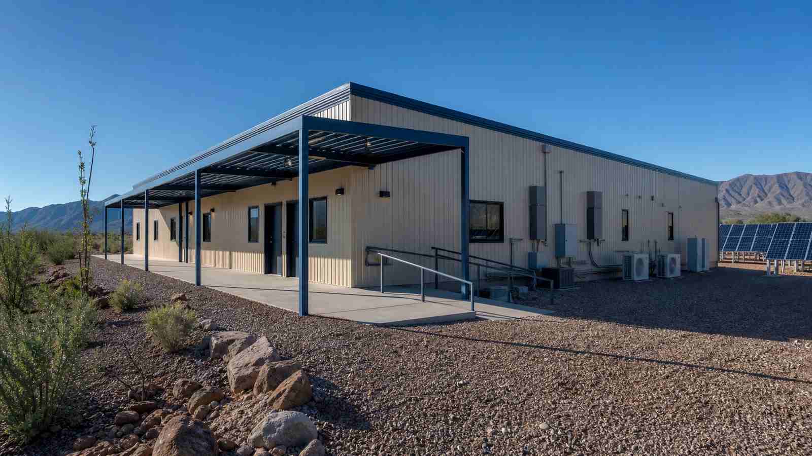 Modulares Betriebs- und Wartungszentrum für Solarparks im abgelegenen Arizona