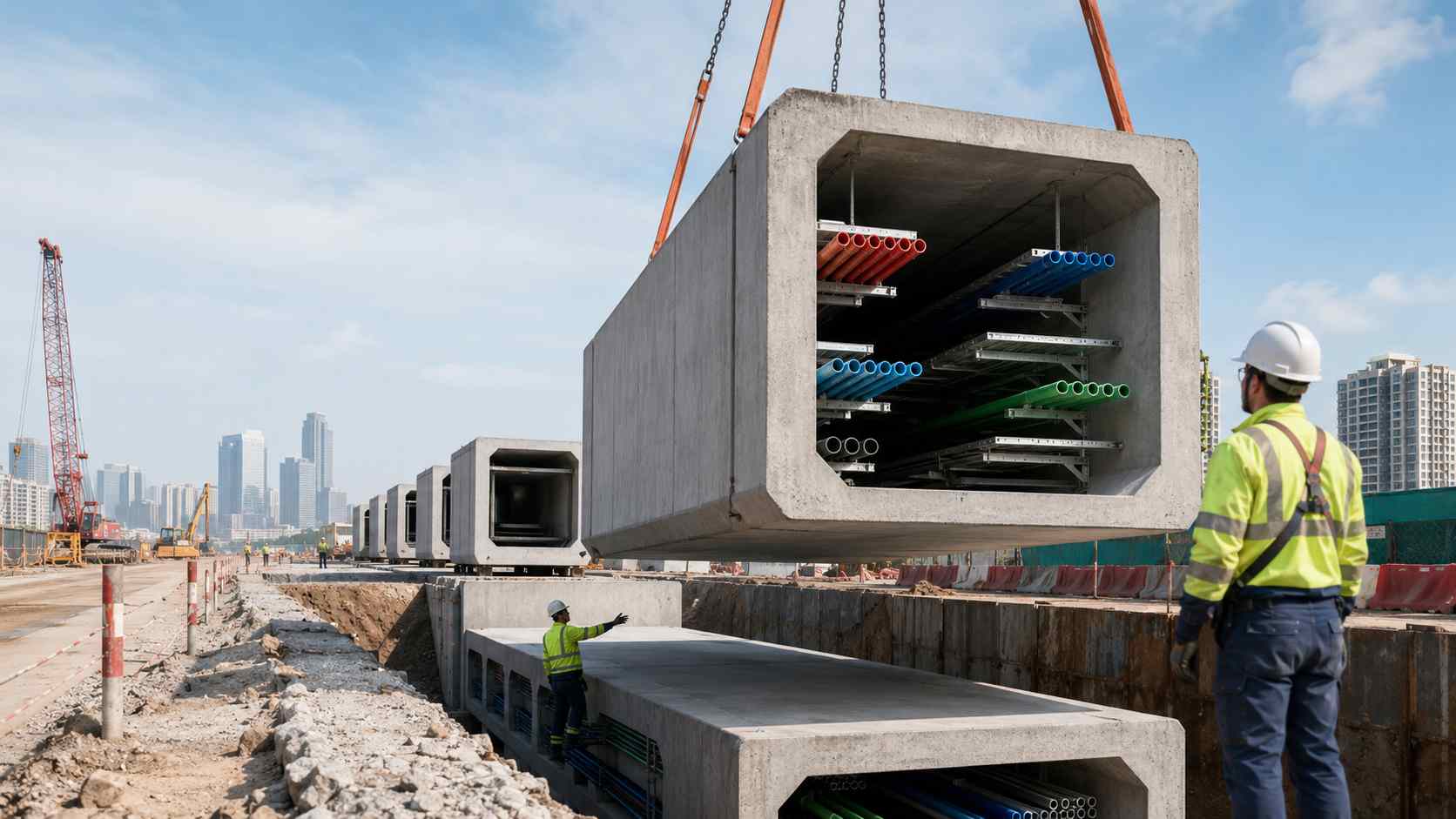 Vorgefertigte Module für Versorgungskorridore verbessern die Effizienz des Infrastrukturbaus