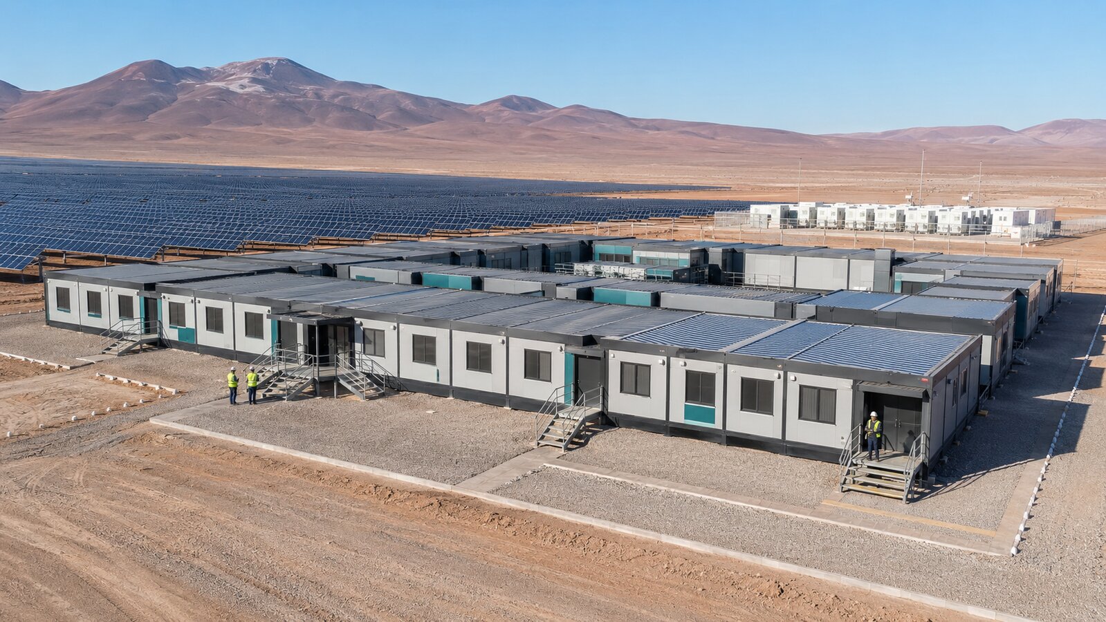 Modular Mobile Facilities for a High-Altitude Solar and Battery Energy Storage Project in Calama, Chile