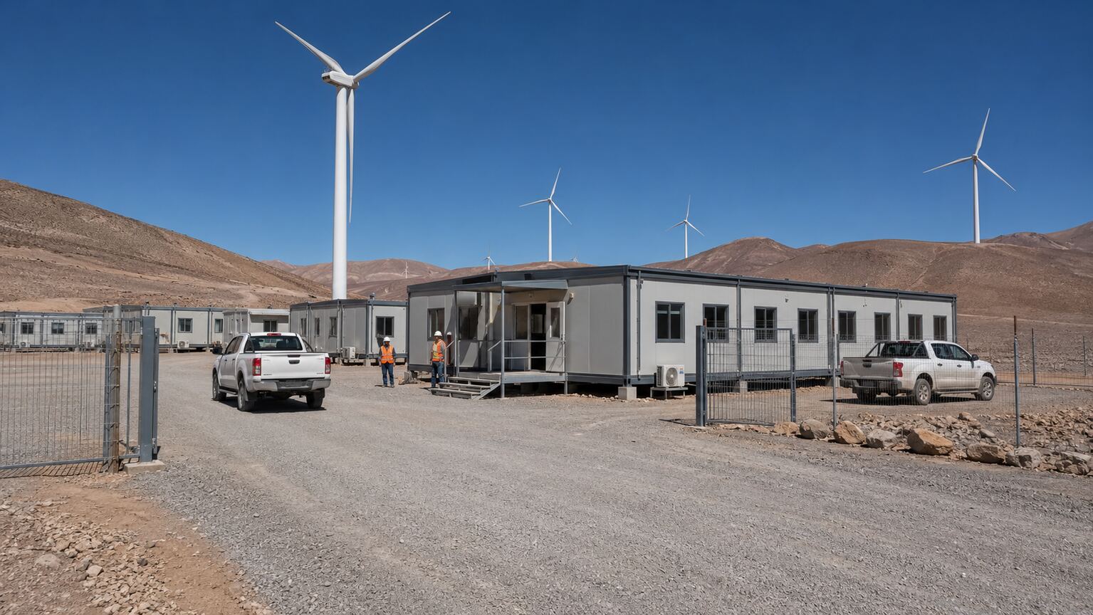 Modular Mobile Facilities for a 180 MW Wind Farm Project in Antofagasta, Chile