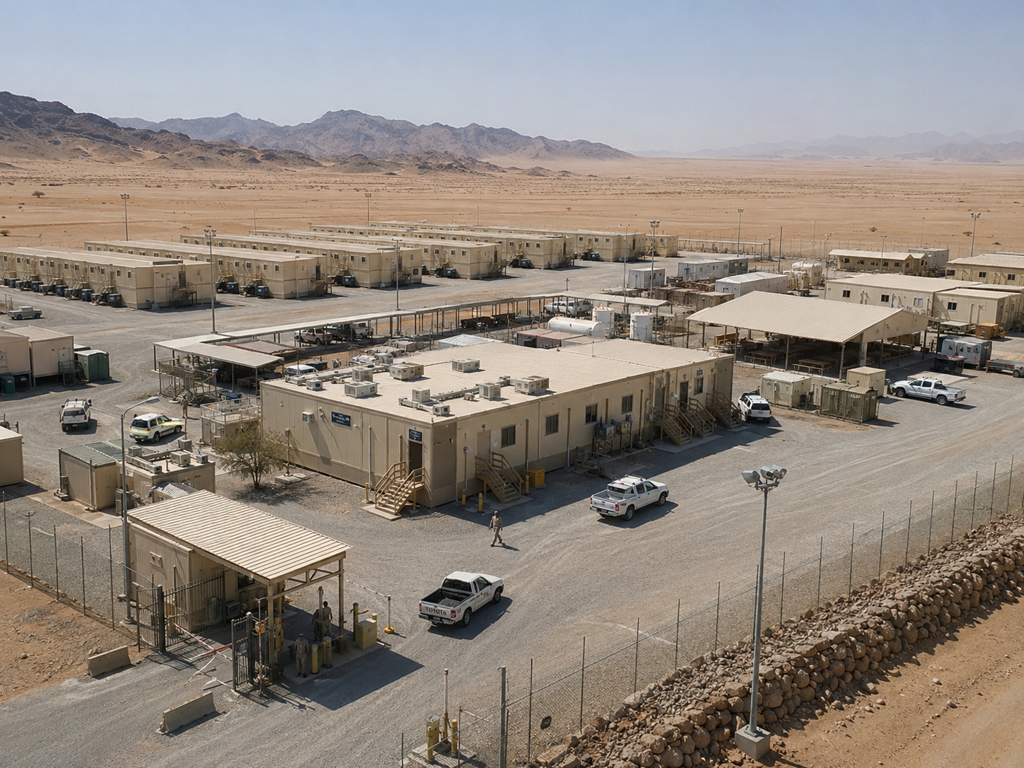 Rapid-Deployment Modular Military Base Camp in Tabuk, Saudi Arabia