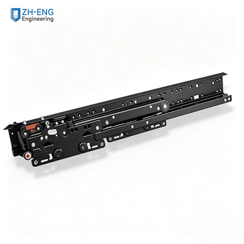 Two panels telescopic opening landing door